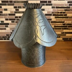 Decorative Punched Tin Candle Lantern